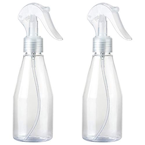 2 Pack Plastic Spray Bottle，Empty Clear Spray Bottles - Refillable 7 oz Trigger Sprayer for Essential Oils，Cleaning Products, Aromatherapy, Misting Plants with mist and Stream Settings